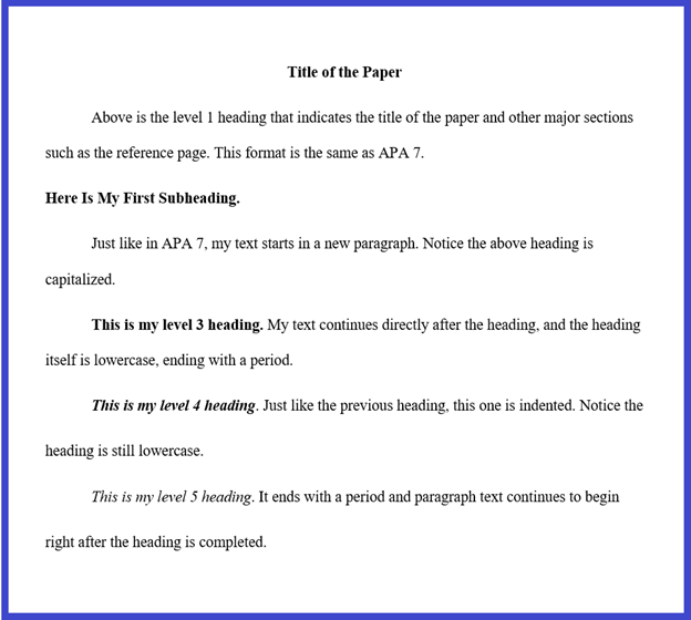 APA Headings and Subheadings